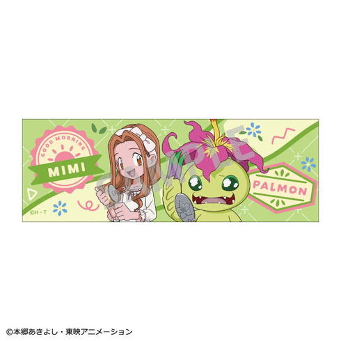 『デジモンアドベンチャー』ロングスクエア缶バッジ_ 太刀川ミミ&パルモン/寝起き